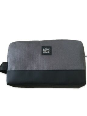 Dove Men Care Gray Black Zipper Travel Toiletry Bag Dopp Kit NWOT